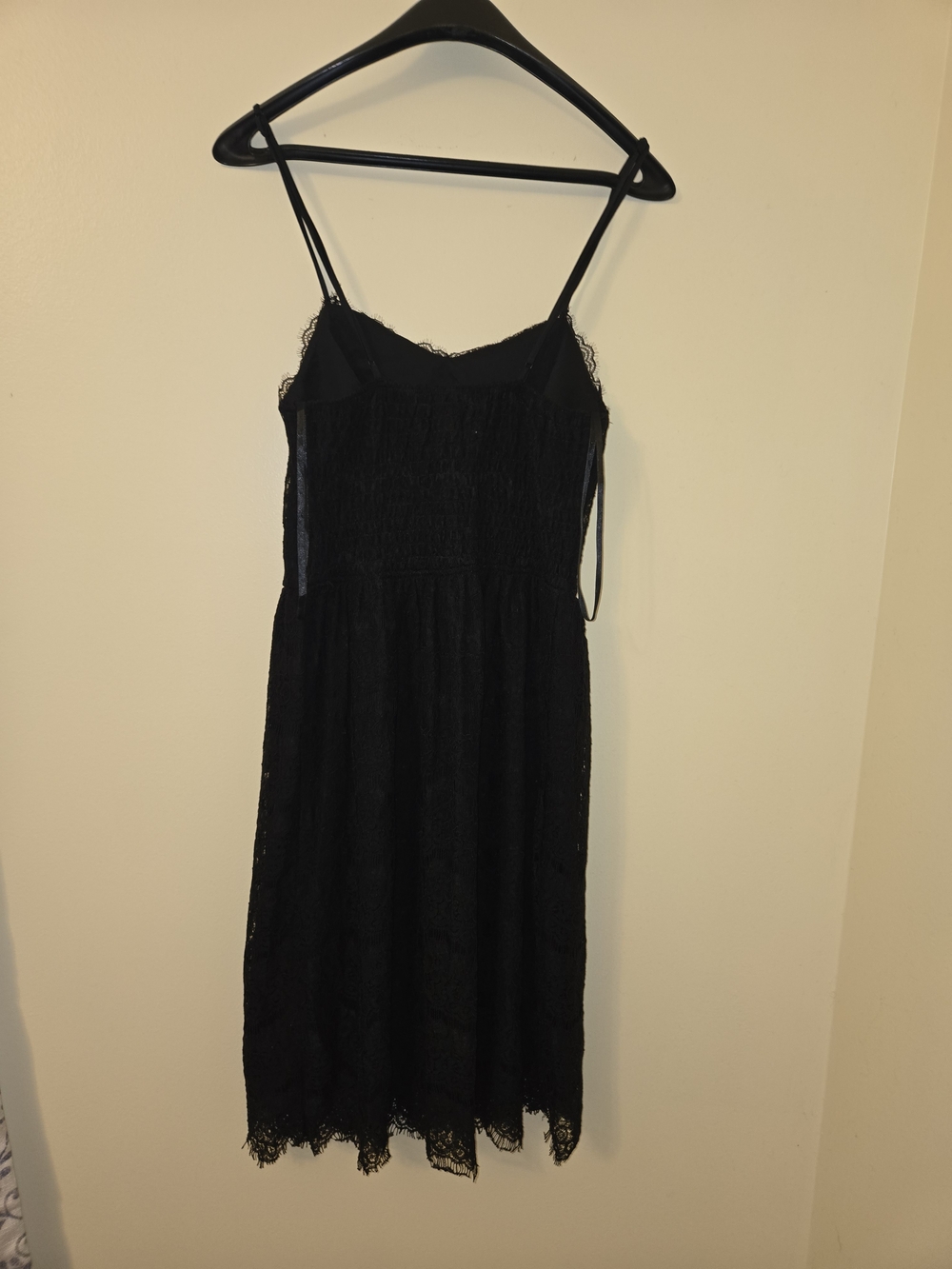 Monteau Black Lace Dress with Spaghetti Straps